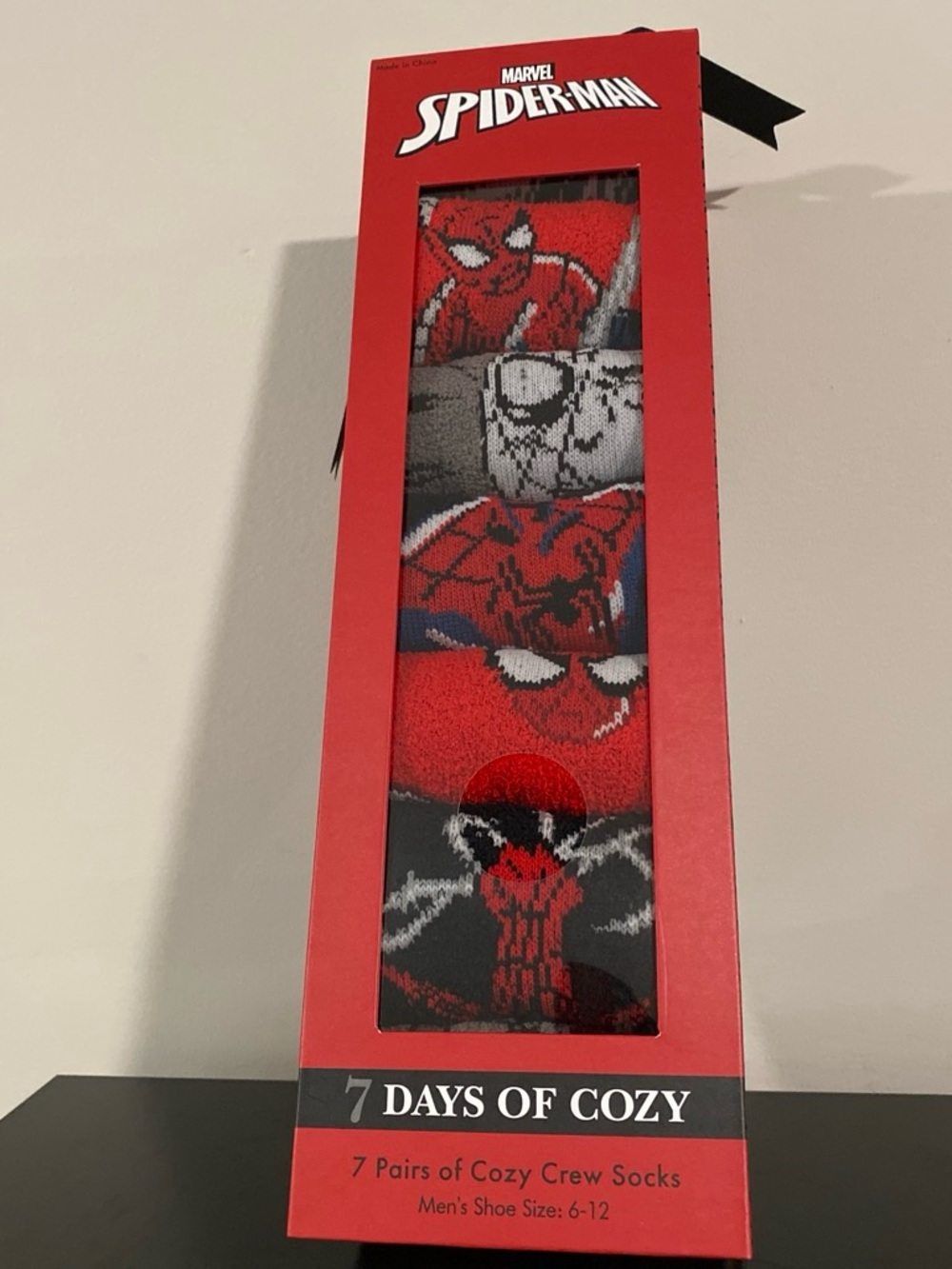 Marvel Spider-Man Crew Sock Gift Set - Red, Black, White